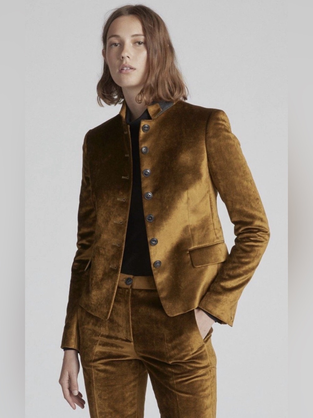 Rag & Bone REI Velvet Blazer Olive